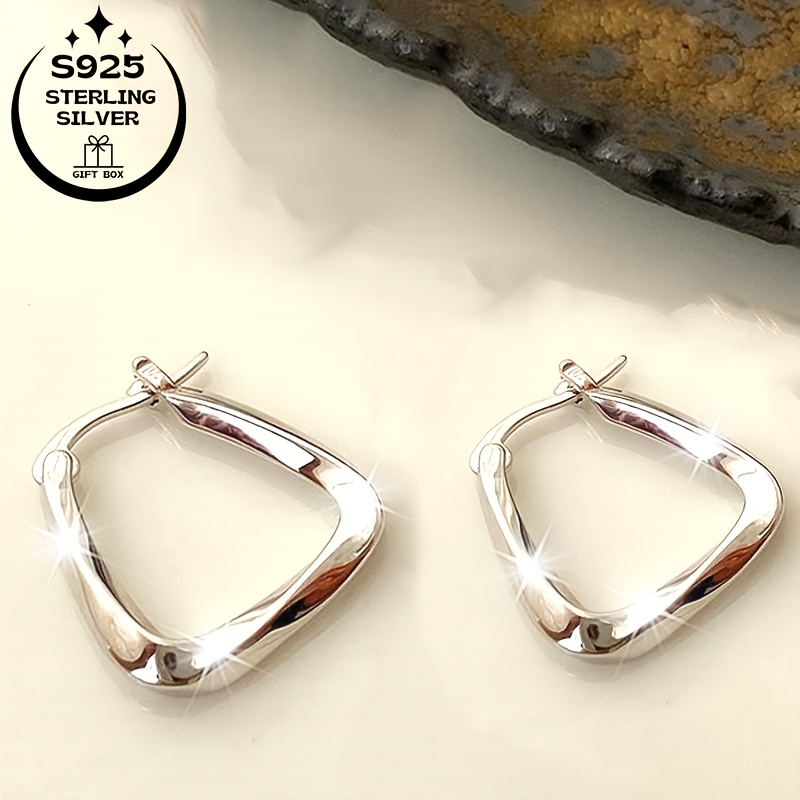 925 Silver Geometric Ring Earrings Set